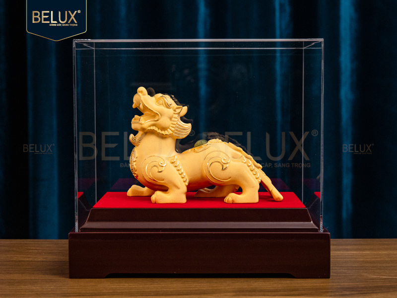 Tượng Tỳ Hưu dát vàng cát&nbsp;15x7.5x11cm